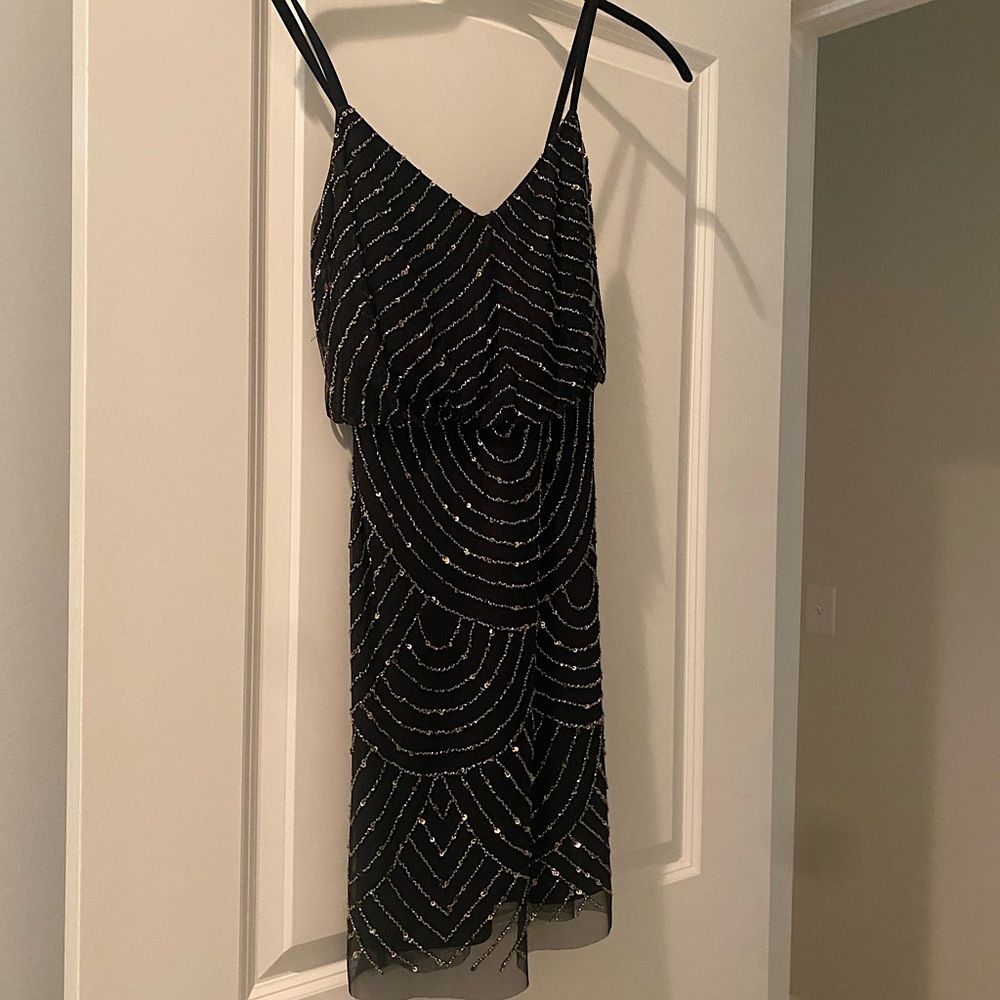 Adrianna Papell beaded black dress